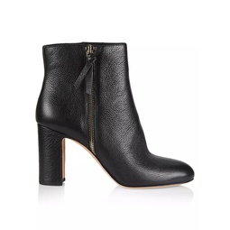 Knott Zip Leather Ankle Boots