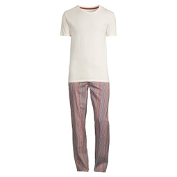 2-Piece T-Shirt & Striped Pants Pajama Set
