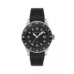 1858 GMT Stainless Steel & Rubber Watch