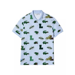 Crocodile Comic-Print Polo Shirt