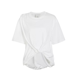 Draped Cotton Jersey T-Shirt