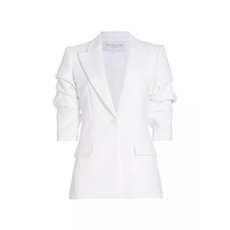 Cate Ruched-Sleeve Blazer