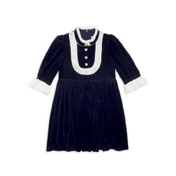 Little Girls & Girls Velvet Mini Dress