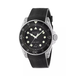 Gucci Dive Stainless Steel Rubber Strap Watch