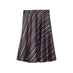 Party Stripe Satin Midi-Skirt