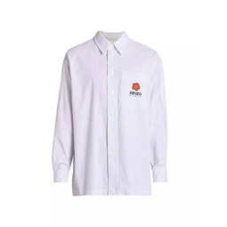 Boke Flower Crest Long-Sleeve Striped Shirt