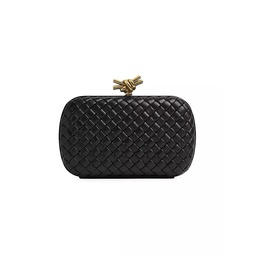 Knot Padded Leather Clutch