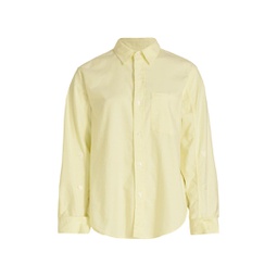 Shrunken Kayla Cotton Button-Front Shirt