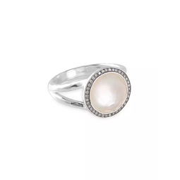 925 Lolli Lollipop Sterling Silver, Diamond, Rock Crystal & Mother-Of-Pearl Mini Ring