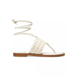 Jagger Studded Leather Lace-Up Sandals