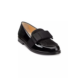 Little Girls & Girls Bow-Accented Patent Leather Loafers
