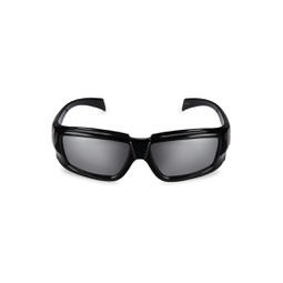 55MM Mirrored Rectangular Sunglasses