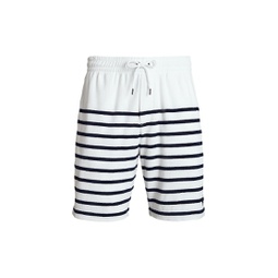 Striped Terry Drawstring Shorts