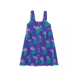 Little Girls & Girls Sea Flower Button-Front Dress