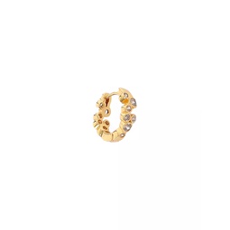 Collage Goldtone & Cubic Zirconia Single Huggie Hoop Earring
