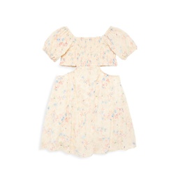 Girls Cut-Out Smocked Dress