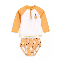 Baby Girls Rashguard & Swim Diaper Set