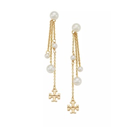 Kira 18K-Gold-Plated & Imitation Pearl Chain Drop Earrings