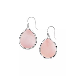 Polished Rock Candy Sterling Silver & Mother-Of-Pearl Small Teardrop Earrings