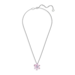 Gema Rhodium-Plated & Crystal Flower Pendant Necklace