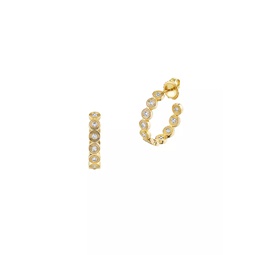 Medium 14K Yellow Gold & 0.47 TCW Diamond Circle Hoop Earrings