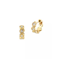 14K Gold & 0.26 TCW Diamond Huggie Earrings