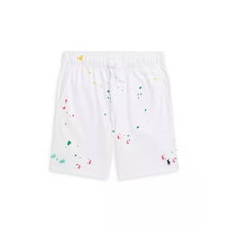 Little Boys & Boys Splatter Paint Terry Shorts