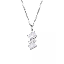 Jazz Sterling Silver & Cubic Zirconia Pendant Necklace
