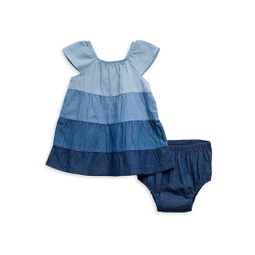 Baby Girls Tiered Chambray Dress