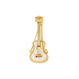 22K-Gold-Plated & Mother-Of-Pearl Guitar Brooch