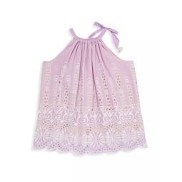 Little Girls & Girls Raie Embroidered Halter Dress