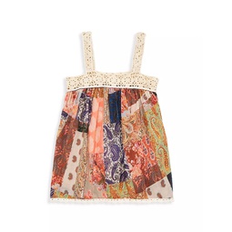 Little Girls & Girls Devi Crochet-Trim Patchwork Dress