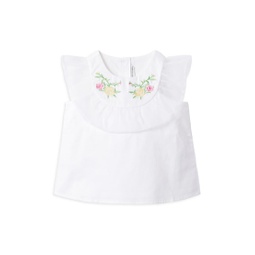 Little Girls & Girls Organza Embroidered Top