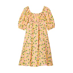 Lemon-Print Knee-Length Dress