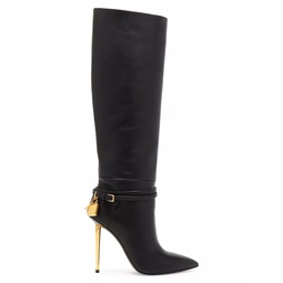 105MM Leather Stiletto Knee-Hight Boots