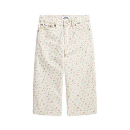 Little Girls & Girls Floral Print Wide-Leg Jeans