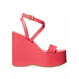 Paola 125MM Leather Wedge Sandals
