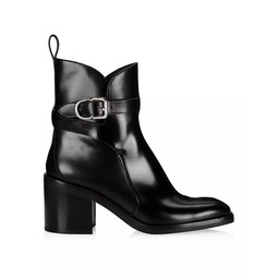 Alexa 70MM Leather Ankle-Strap Booties