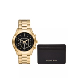 Runway 2-Piece Goldtone Bracelet Watch & Card Case Gift Set