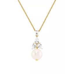 Versailles 18K-Gold-Plated, Cultured Freshwater Pearl & Cubic Zirconia Pendant Necklace