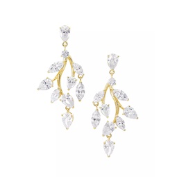 Taylor Small Vine 18K Gold-Plated & Cubic Zirconia Chandelier Earrings