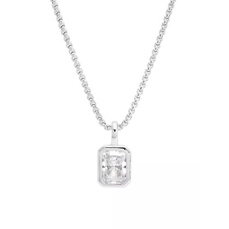 Bubbly Sterling Silver & Cubic Zirconia Pendant Necklace