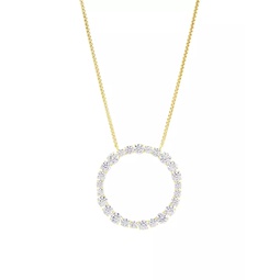 Bubbly 18K-Gold-Plated & Cubic Zirconia Circle Pendant Necklace