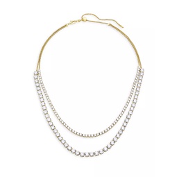 Bubbly 18K Gold-Plated & Cubic Zirconia Double-Layered Necklace