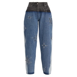 Liberty Embellished Multi-Toned Slouchy Jeans