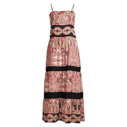 Rustic Chic Georgette Paisley Maxi Dress