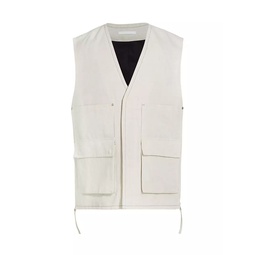 Cotton & Linen-Blend Oversized Vest