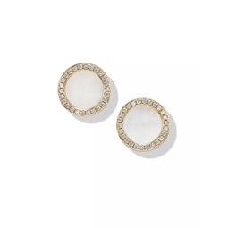 Petite DY Elements Stud Earrings in 18K Yellow Gold with Pave Diamonds