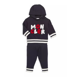 Baby Boys & Little Boys Chenille Logo Embroidered Hoodie