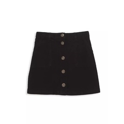 Little Girls & Girls Corduroy Button Skirt